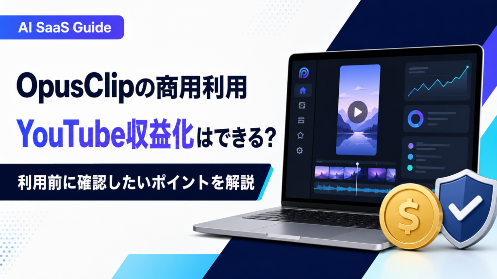 OpusClip（オーパスクリップ）は商用利用・YouTube収益化できる？